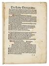 INCUNABULA  GRAMMAR.  Exercitiu[m] gra[m]maticale puero[rum].  1500.  Lacks title.